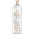 Luxury body wash bottle, white with marble pattern and gold cap