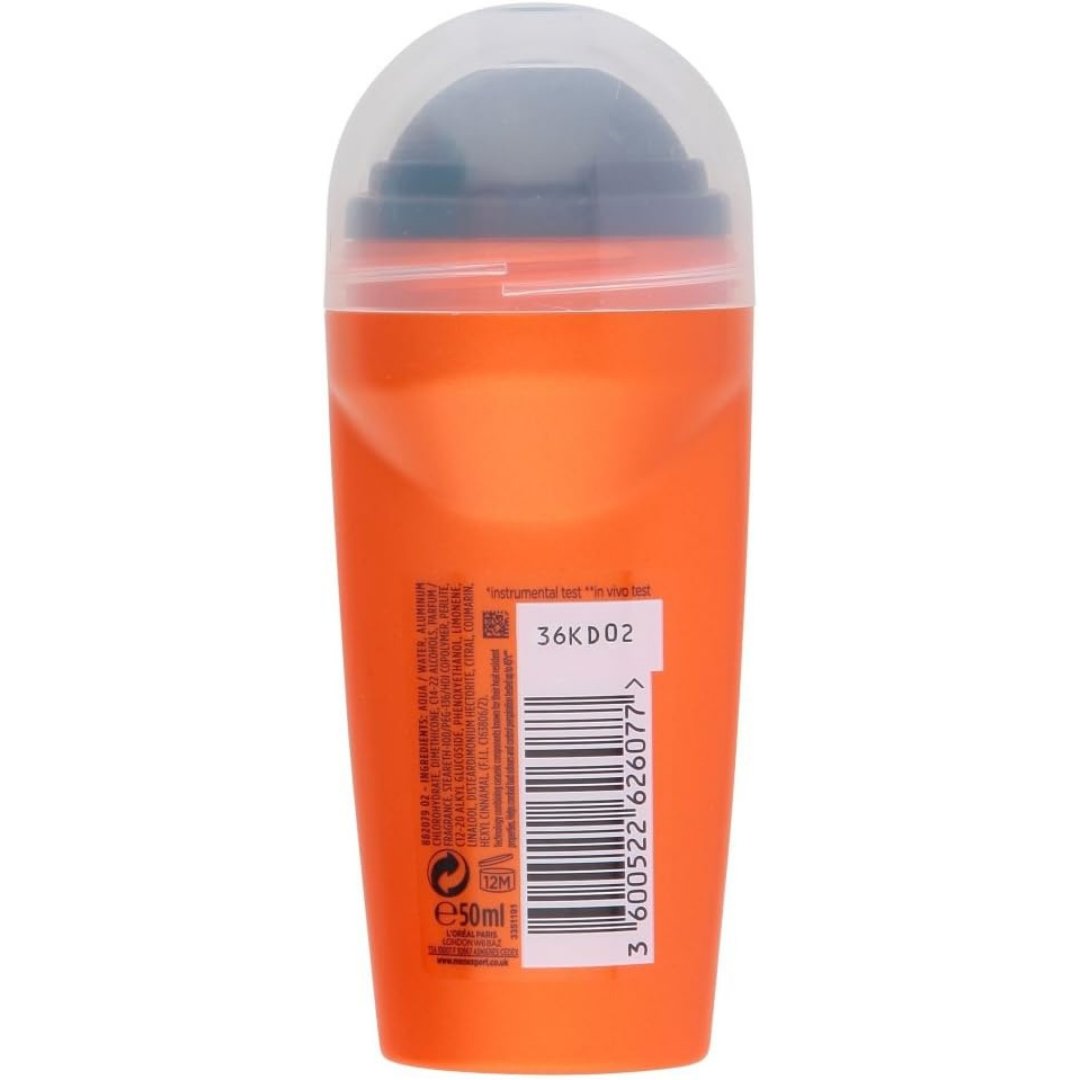 L’Oreal Men Expert antiperspirant roll-on, orange 50 ml bottle with side label