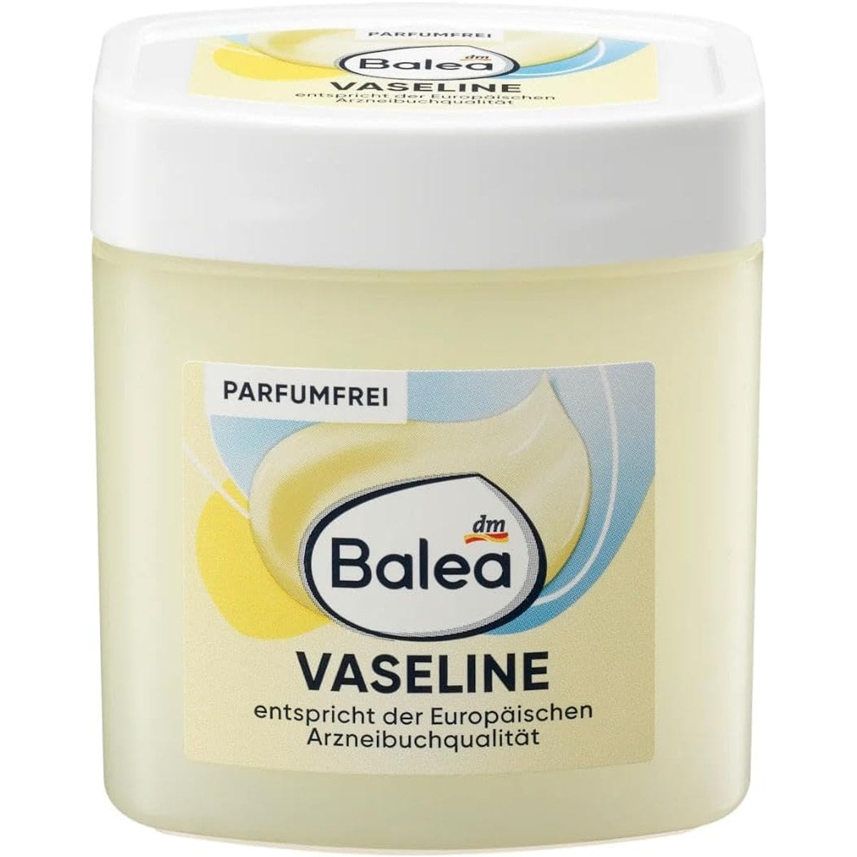Balea Vaseline perfume-free petroleum jelly jar with pale yellow cream