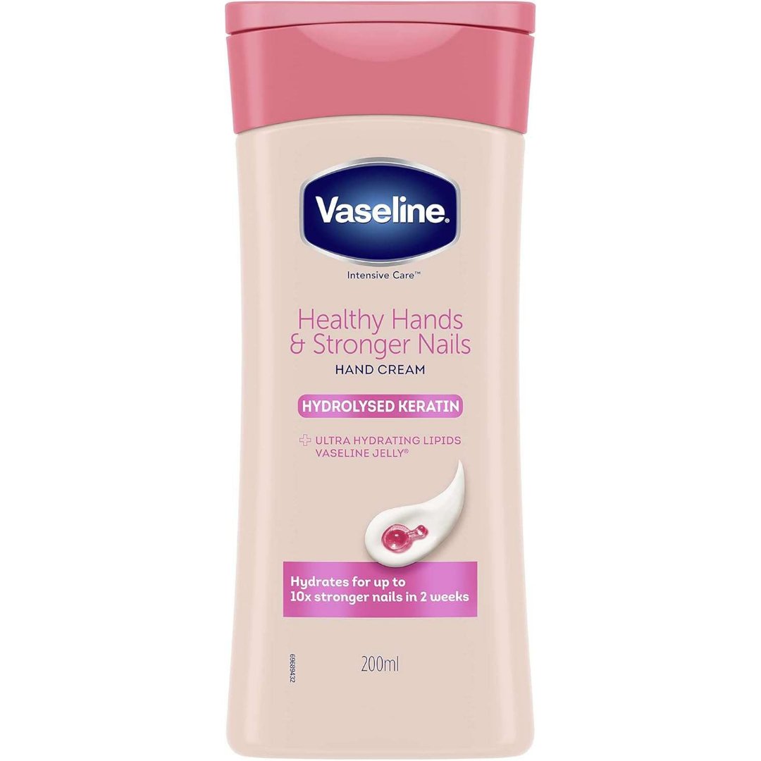 Vaseline Healthy Hands & Stronger Nails hand cream bottle with keratin, 200 ml