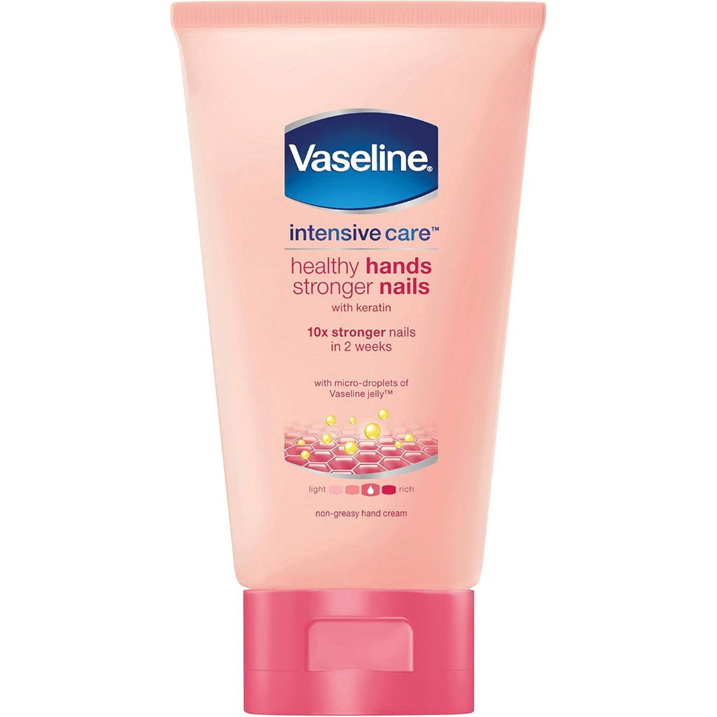 Vaseline Intensive Care Healthy Hands Stronger Nails lotion tube with pink cap