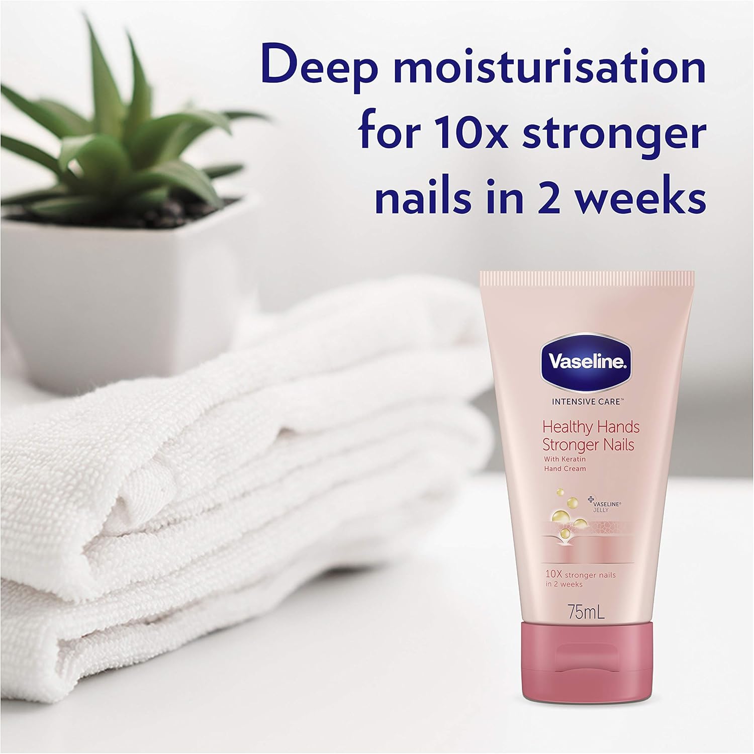 Vaseline Intensive Care Healthy Hands Stronger Nails tube with 75 ml