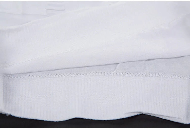 Men's white compression slimming vest with ribbed hem and elastic edging
