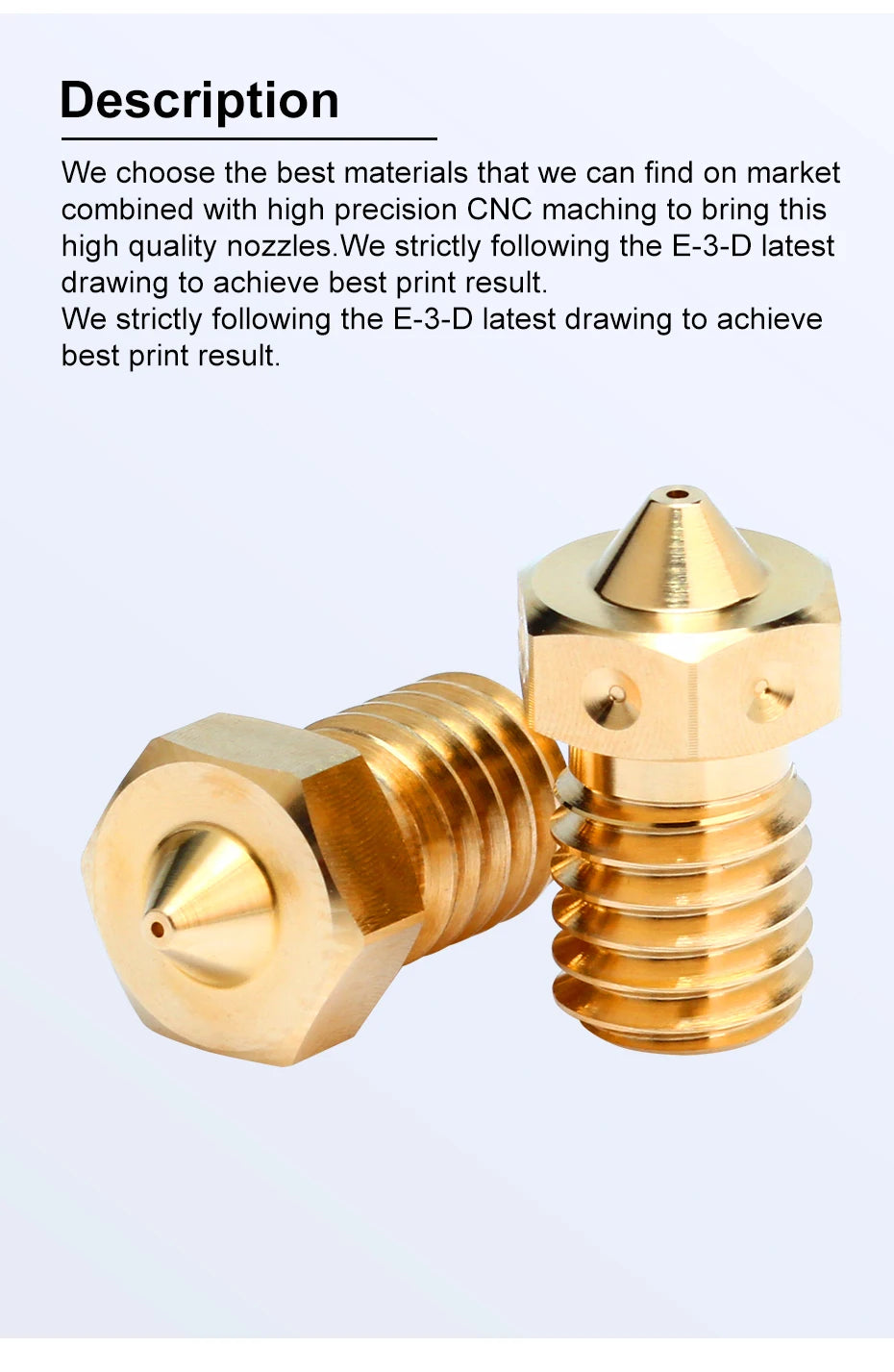 Brass V6 nozzle graphic with two threaded nozzles