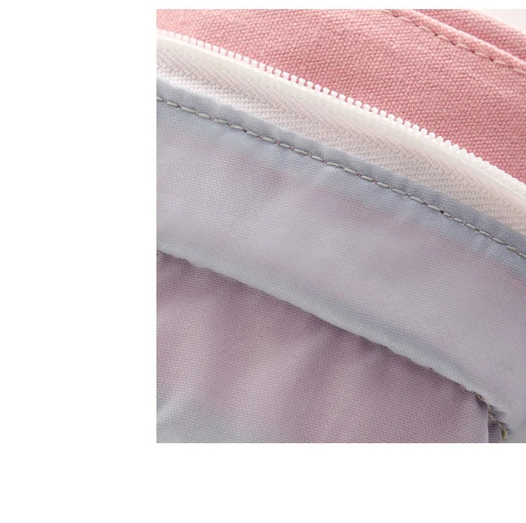 Pencil pouch zipper lining with stitched inner panel