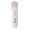 Retractable kawaii cat claw pencil eraser, white body with paw print
