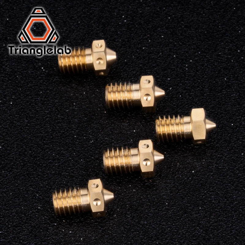 Brass V6 nozzle pack, five threaded pieces with small hex heads