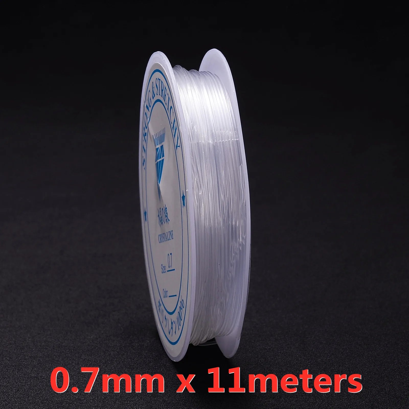 Clear elastic cord string spool, 0.7mm x 11 meters for bead jewelry making