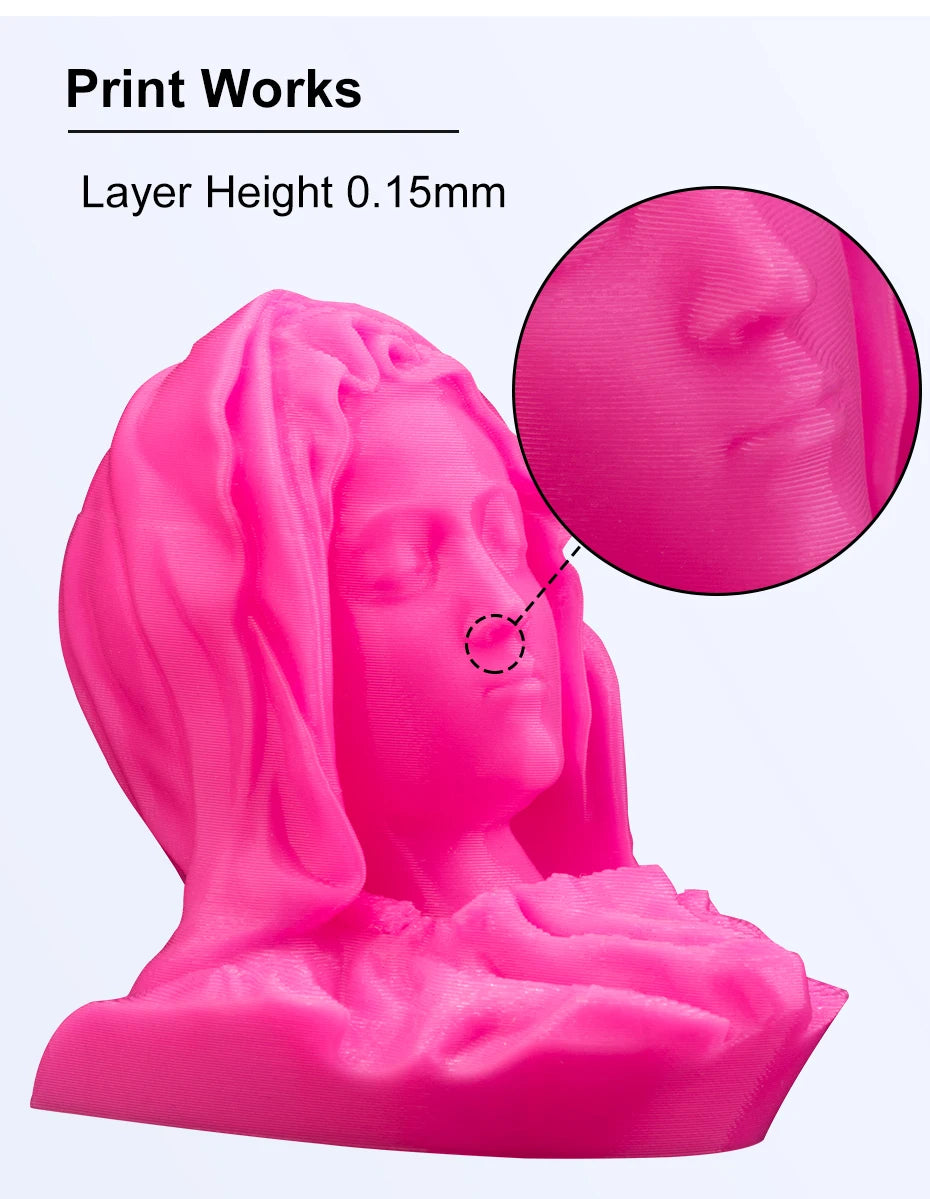 Printed layer-height sample with close-up detail for 0.15 mm