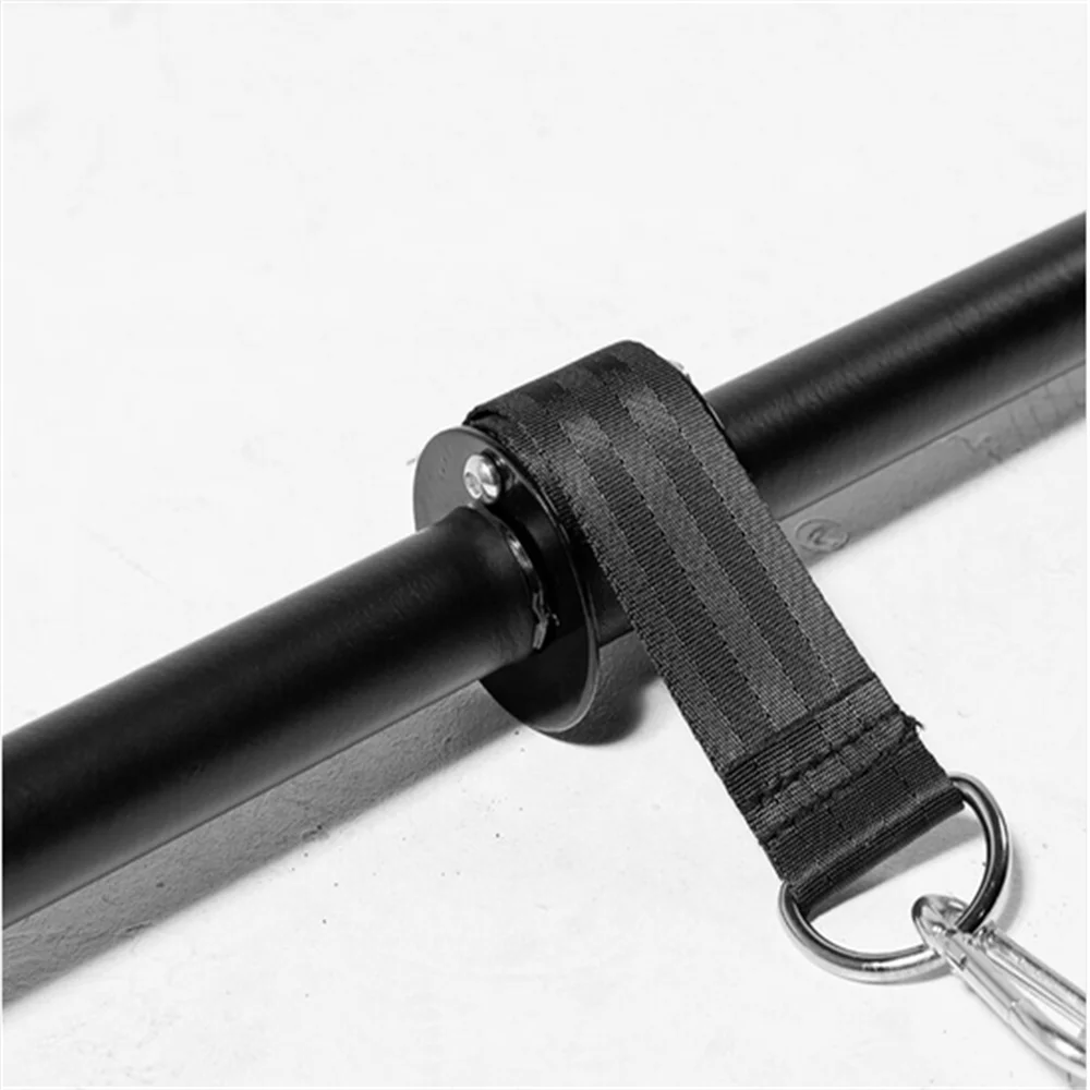 Black wrist strap forearm strength trainer with metal chain and ring attachment