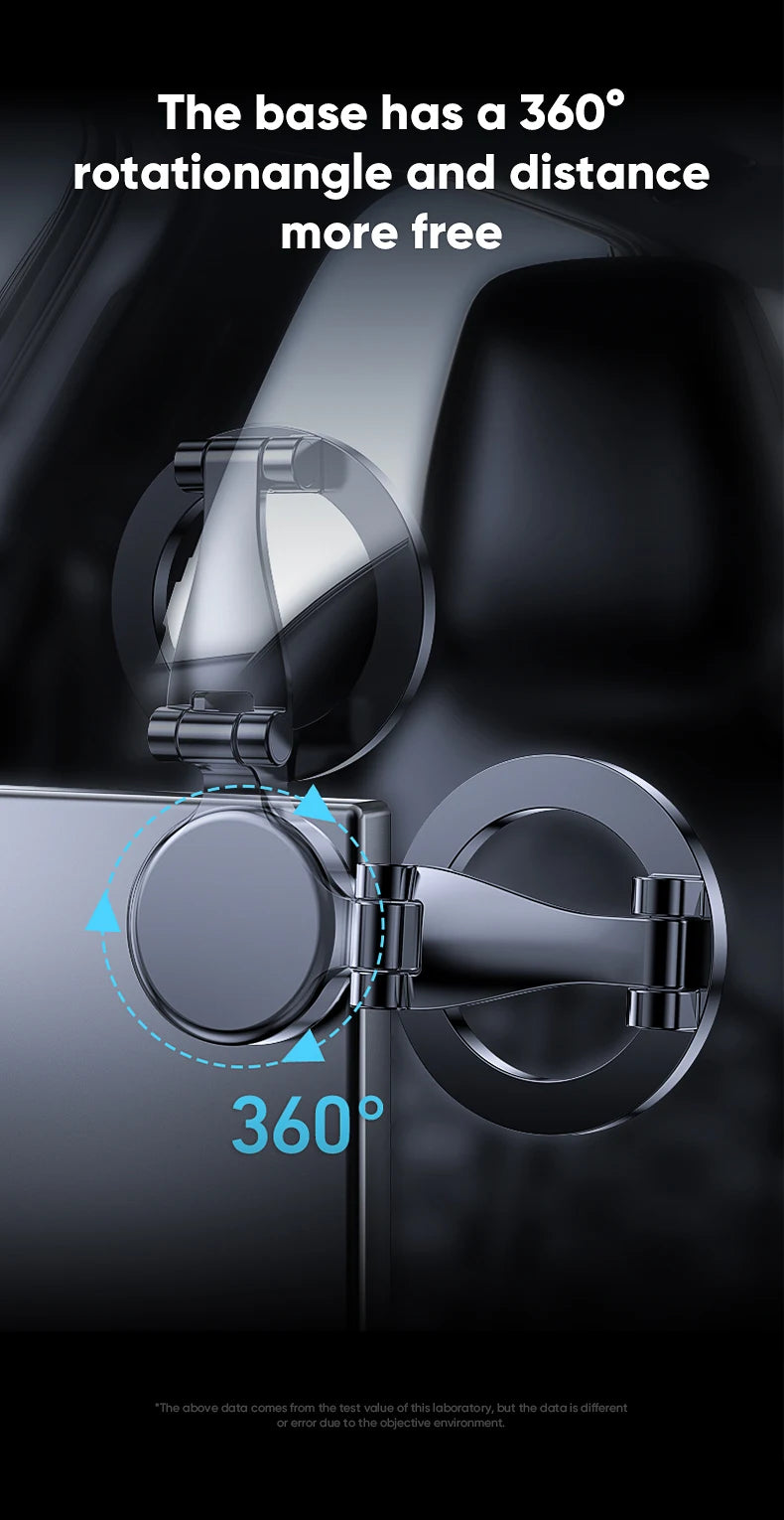 360° rotating magnetic car phone holder mount with circular ring, black
