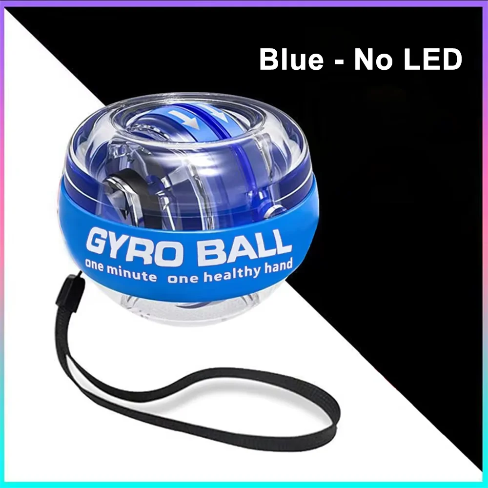 Blue gyro wrist force ball with black wrist strap, no LED