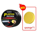 Plastic restorer jar with yellow sponge included in a gift box
