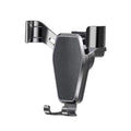 Black textured gravity car phone holder with adjustable clamp for dashboard or vent