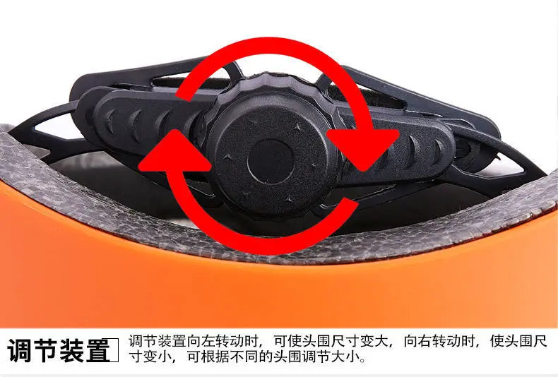 Kids bike helmet head-fit dial showing adjustment area under the inner liner.