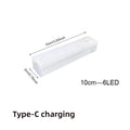 10cm white LED strip night light, Type-C charging, wireless motion sensor