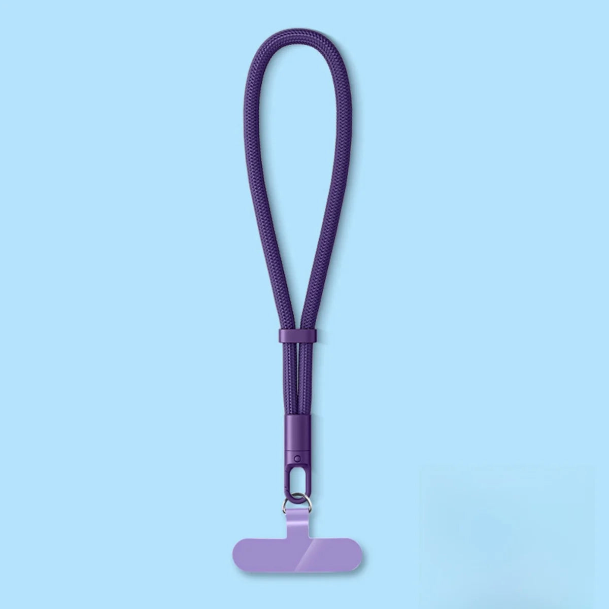 Purple polyester phone lanyard wrist strap with anti-drop holder and buckle