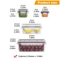 Clear plastic airtight food storage containers with locking lids, 8-piece set