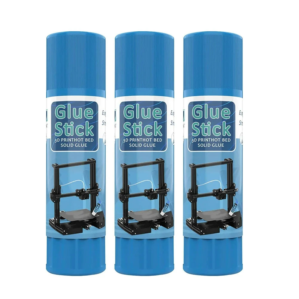 3D printer glue stick pack of 3 blue tubes with Glue Stick label