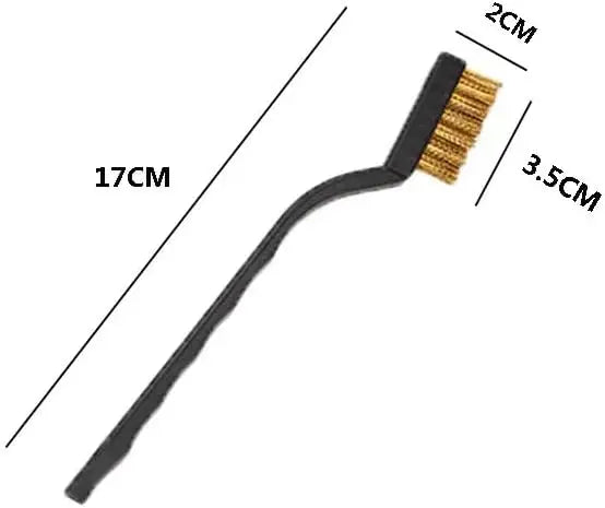 Black handle brass wire brush for cleaning small parts