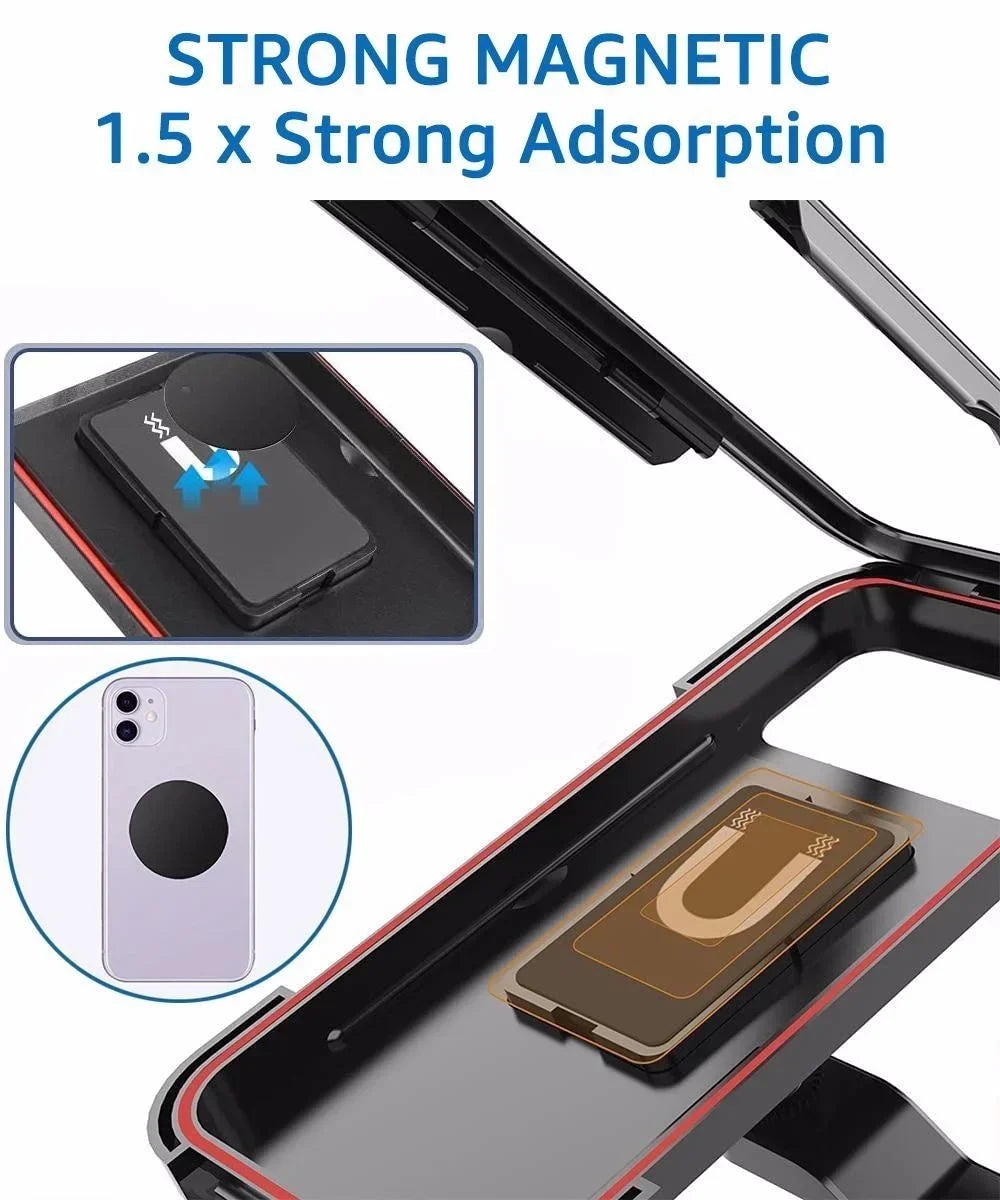 Black magnetic phone holder insert with strong adsorption shown on close-up