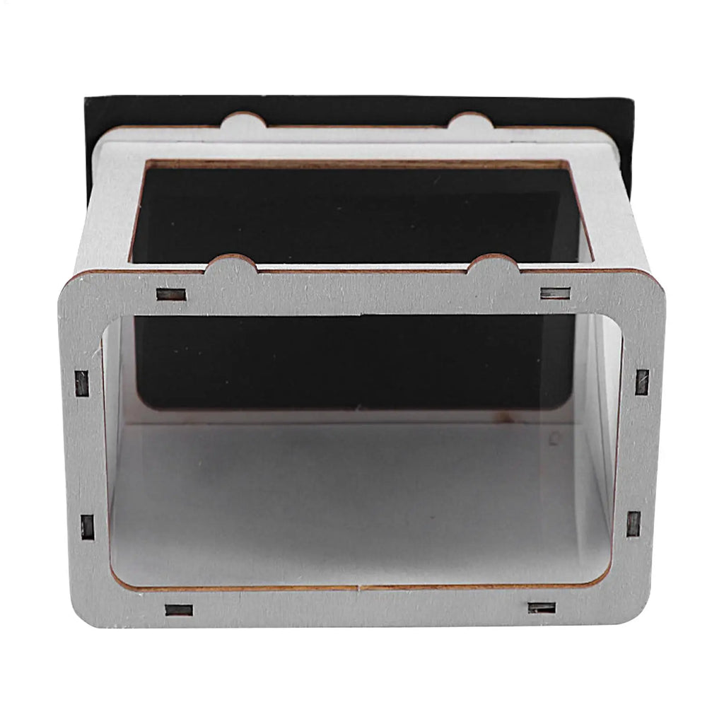 DIY hologram projector display kit, silver-gray box with front opening and side slots