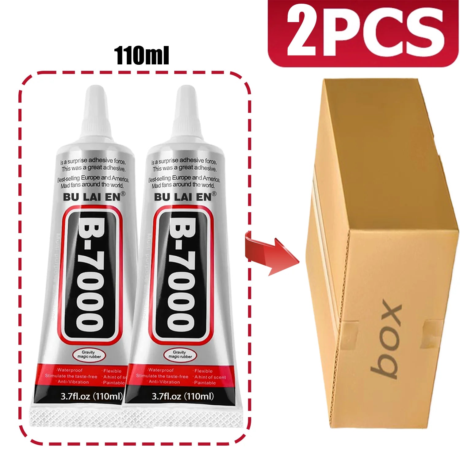 Two-pack 110ml phone screen repair adhesive bottles (clear) for screen fixing