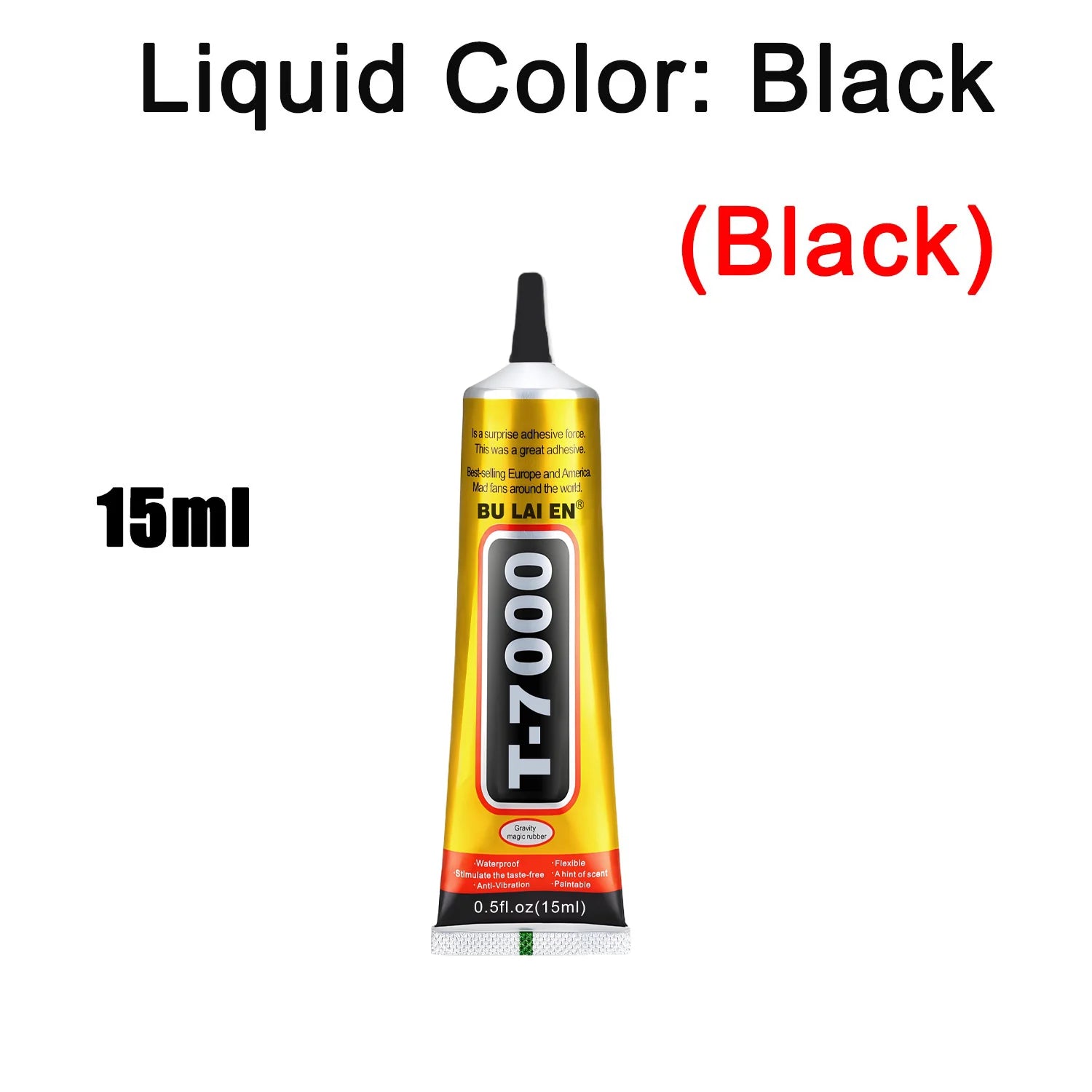 Black phone screen repair adhesive, 15ml squeeze tube
