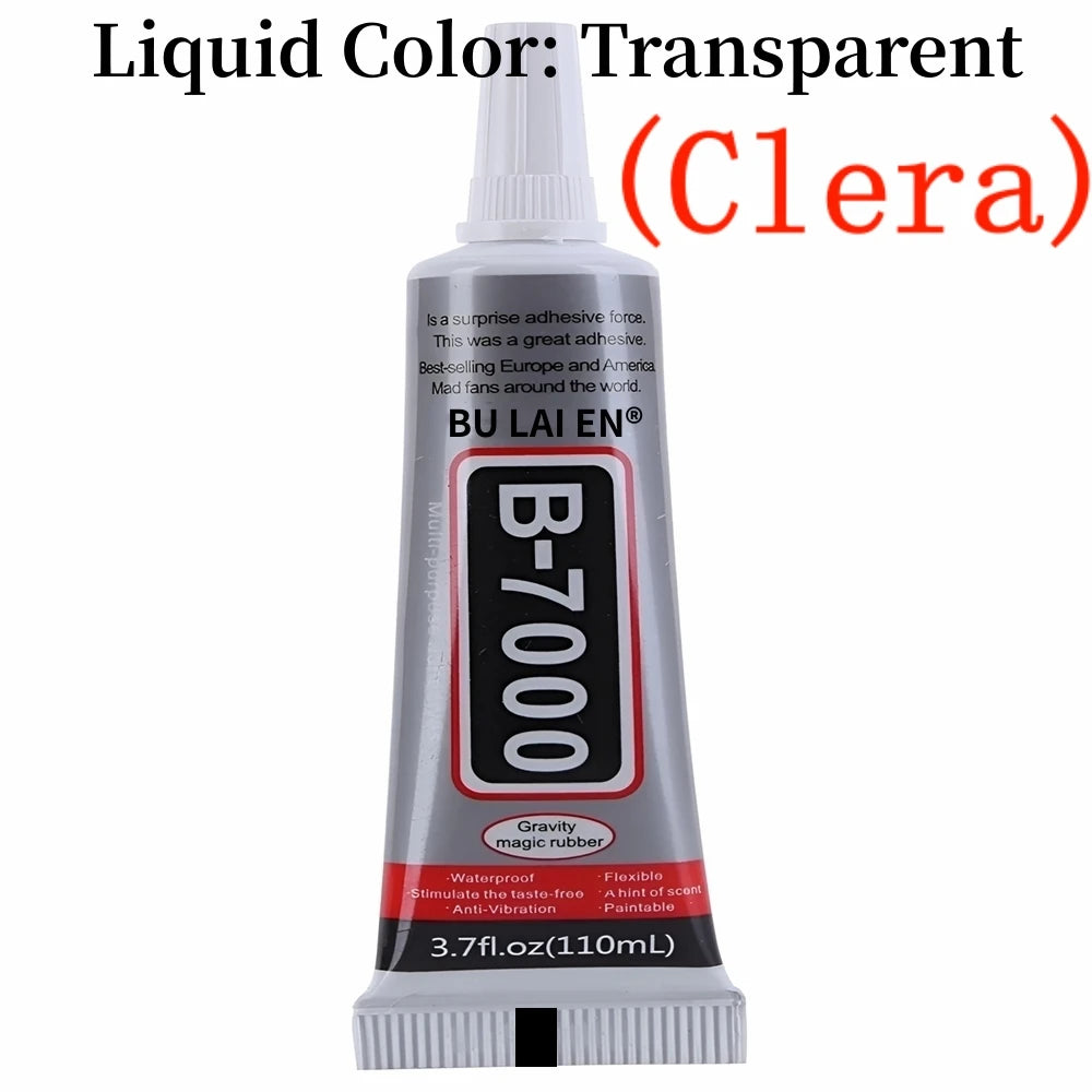 B7000 adhesive tube, transparent, 110 mL, with precision nozzle cap.