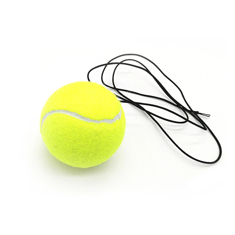 Yellow fuzzy reflex ball with black cord