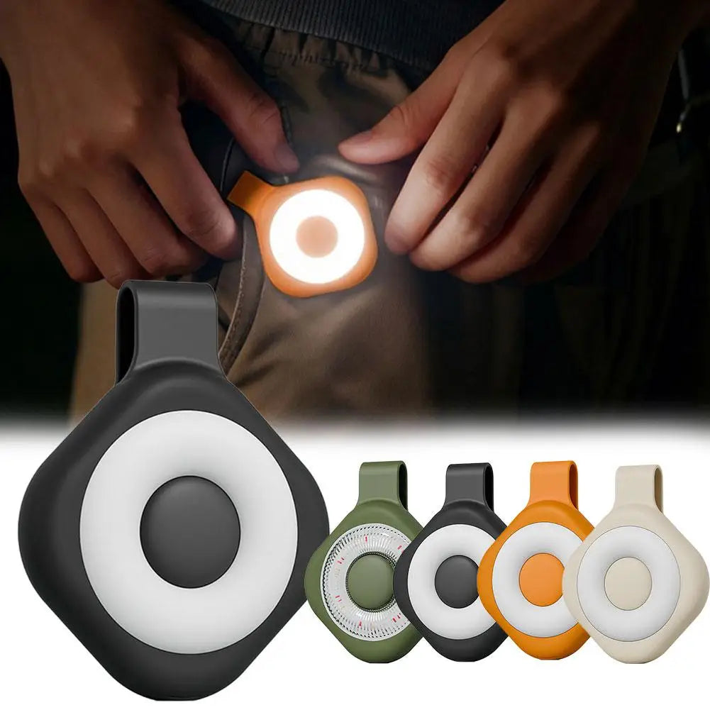 Magnetic LED ring light showing warm glow, plus multiple color options in a row