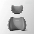 Dark grey memory-foam car headrest and lumbar support pillow set