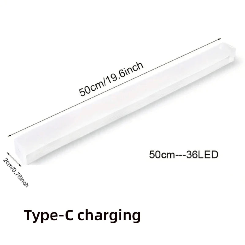 50cm white LED strip night light, Type-C charging, wireless motion sensor