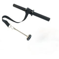 Black rod forearm trainer with wrist strap and metal chain with end weight disc
