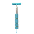 Telescopic car mirror cleaning wiper with blue grip and rubber blade