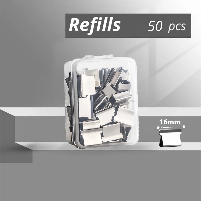 Refill clips set, 50 pieces in clear mini storage case