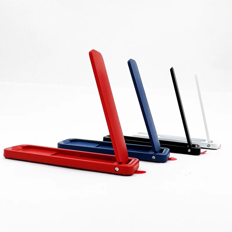 Set of foldable phone back sticker stands: red, blue, and black