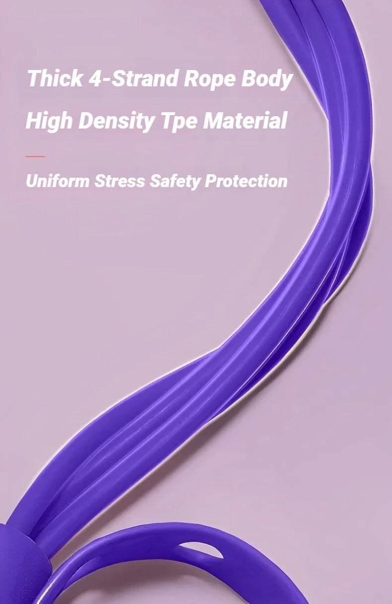 Purple elastic tension rope with braided strands and looped end grips