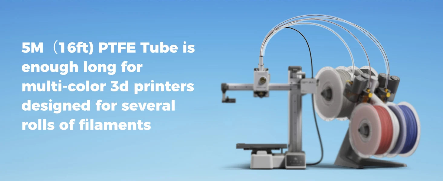 White PTFE tube with 2.5mm inner diameter and 4mm outer diameter for 3D printers