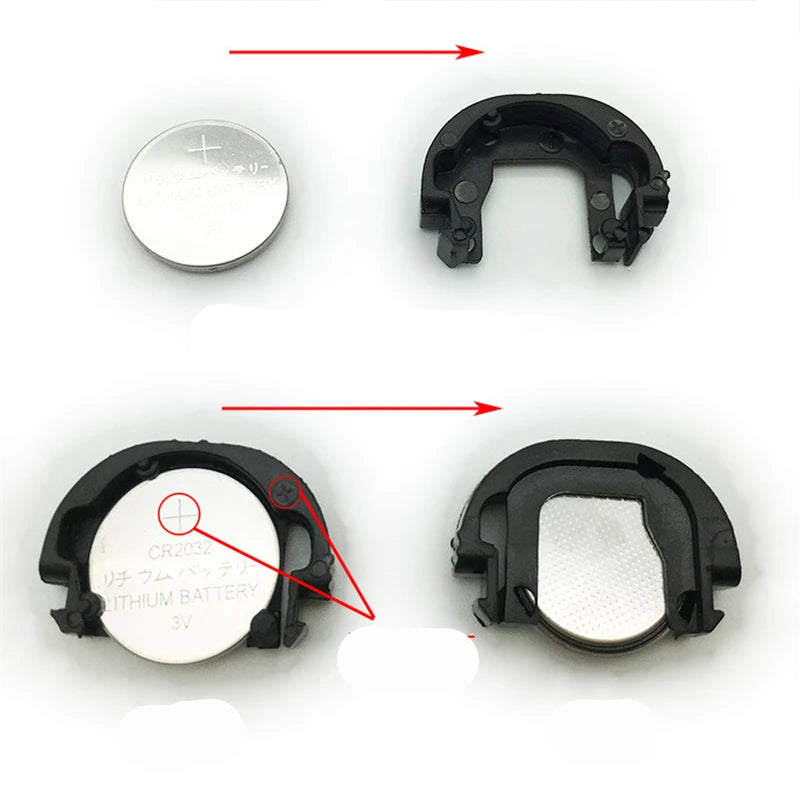 Digital luggage scale battery cover and compartment viewed from front and back