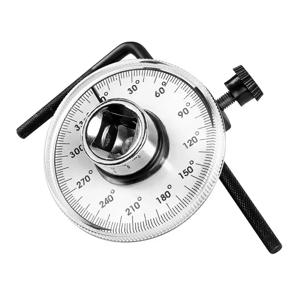 Angle torque dial with engraved 30°–300° scale and hex socket, L-handle
