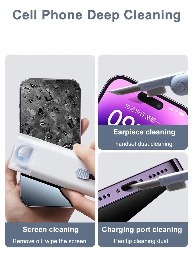 Electronics cleaning kit tools for screens and charging port dust removal