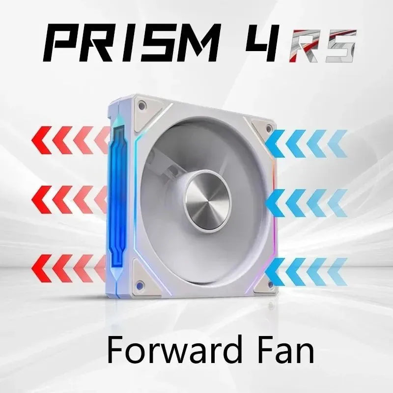 ARGB computer case fan with white frame and blue RGB LED lighting