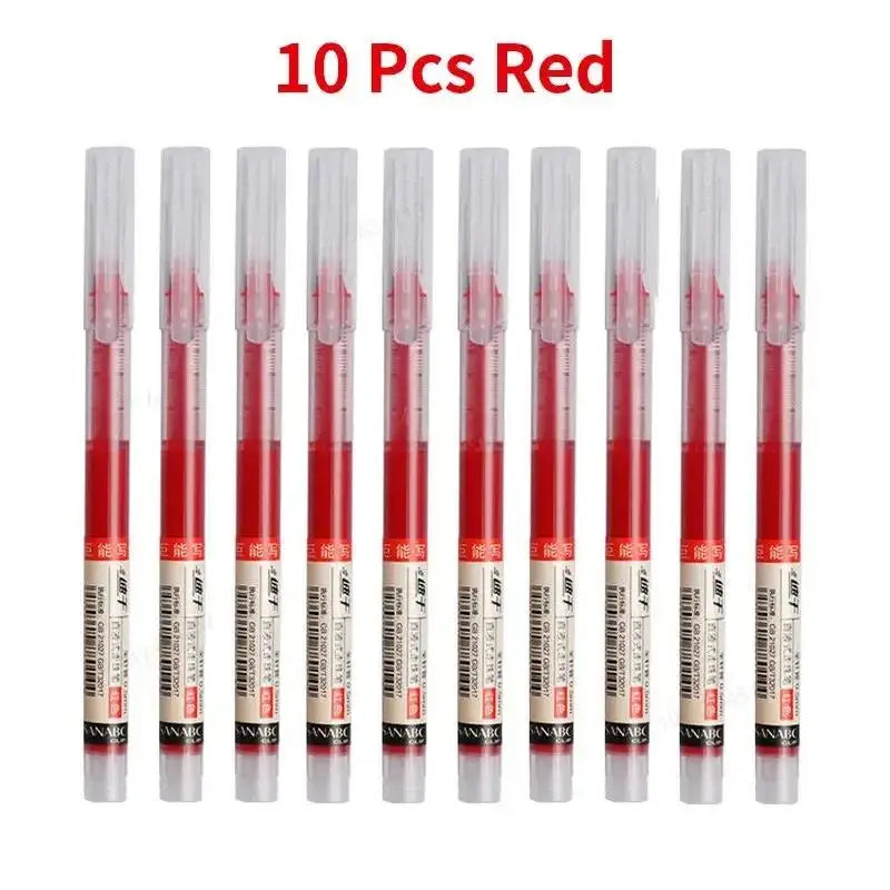 10-pack 0.5mm needle-tip gel pens in red