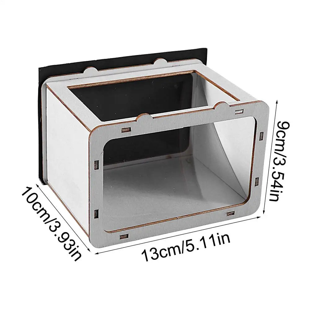 DIY hologram projector box, approx. 13x10x9cm, silver-gray with black front window