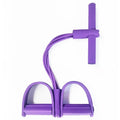 Purple four-tube pedal tensioner with two foot pedals and vertical elastic strap