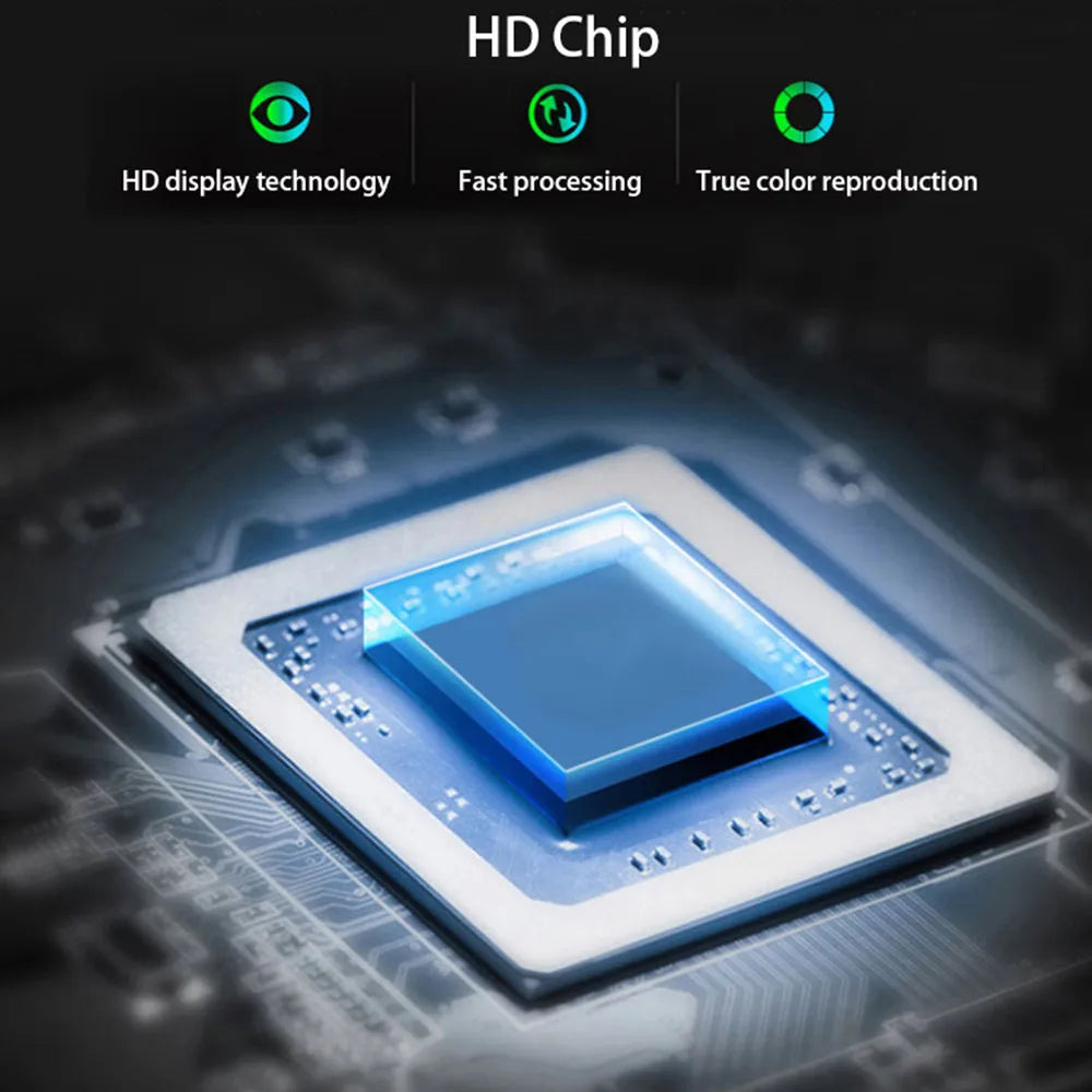 Rear view camera HD chip board close-up