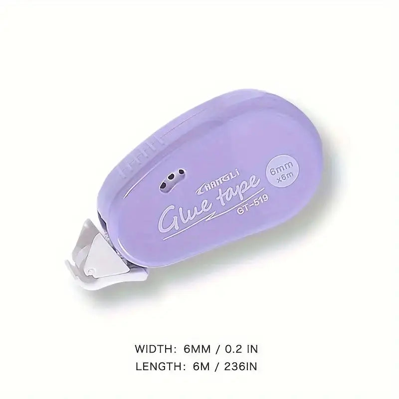 Purple double-sided adhesive glue tape dispenser, width 6mm, length 6m