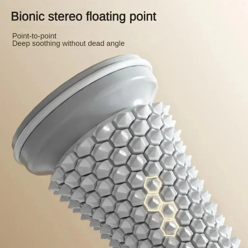 Silver textured foot massage roller wheel with raised honeycomb pattern