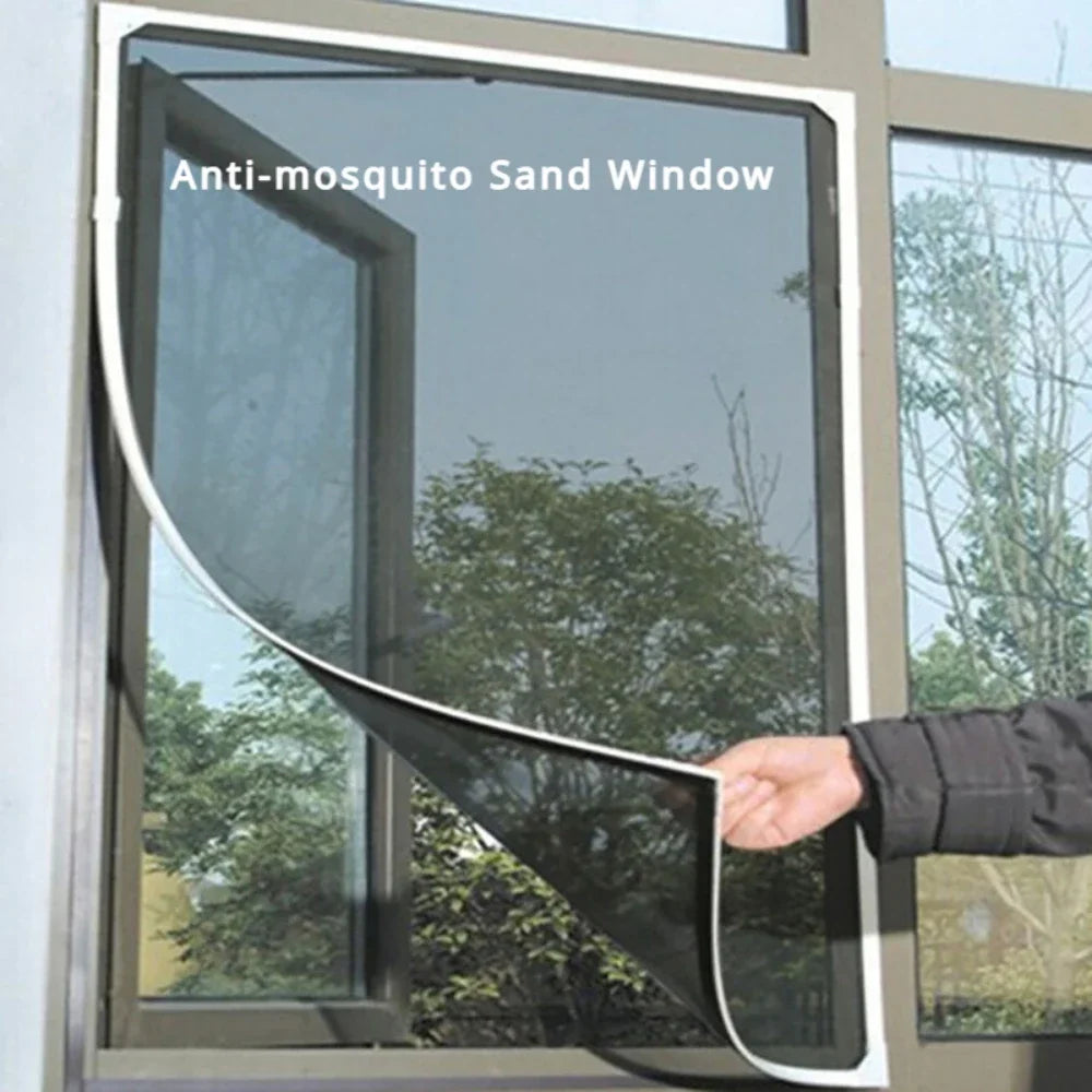 Black anti-mosquito window screen mesh with self-adhesive corner strip